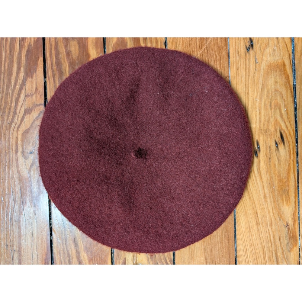 Beret Women OS Burgundy 100% Wool Classic Parisian French Style Hat Winter